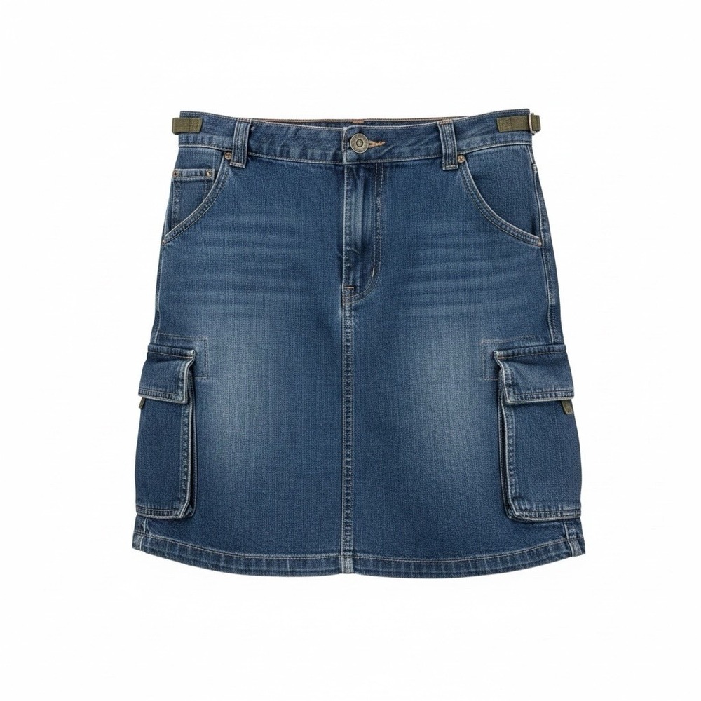 American Eagle - Mini Cargo Skirt Women’s Size 8 Blue Denim 100% Cotton